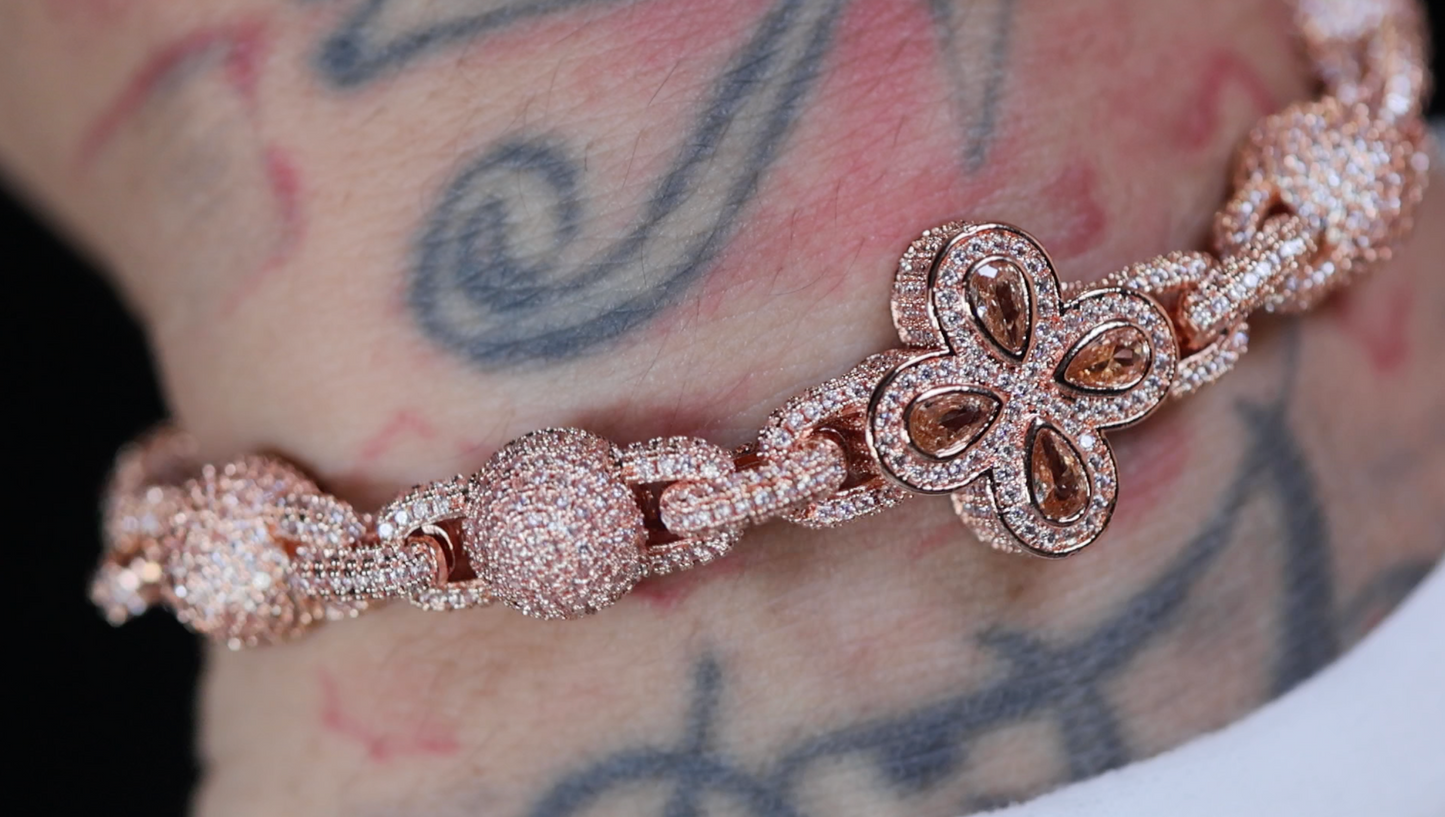 Men's rose gold brown diamond bracelet