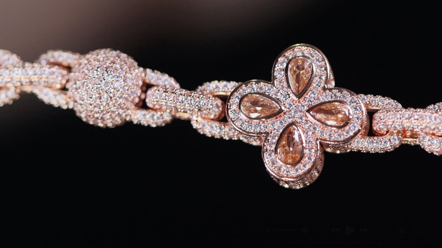 Men's rose gold brown diamond bracelet