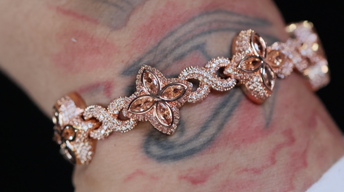 Men's Rose Gold Champagne Diamond Bracelet