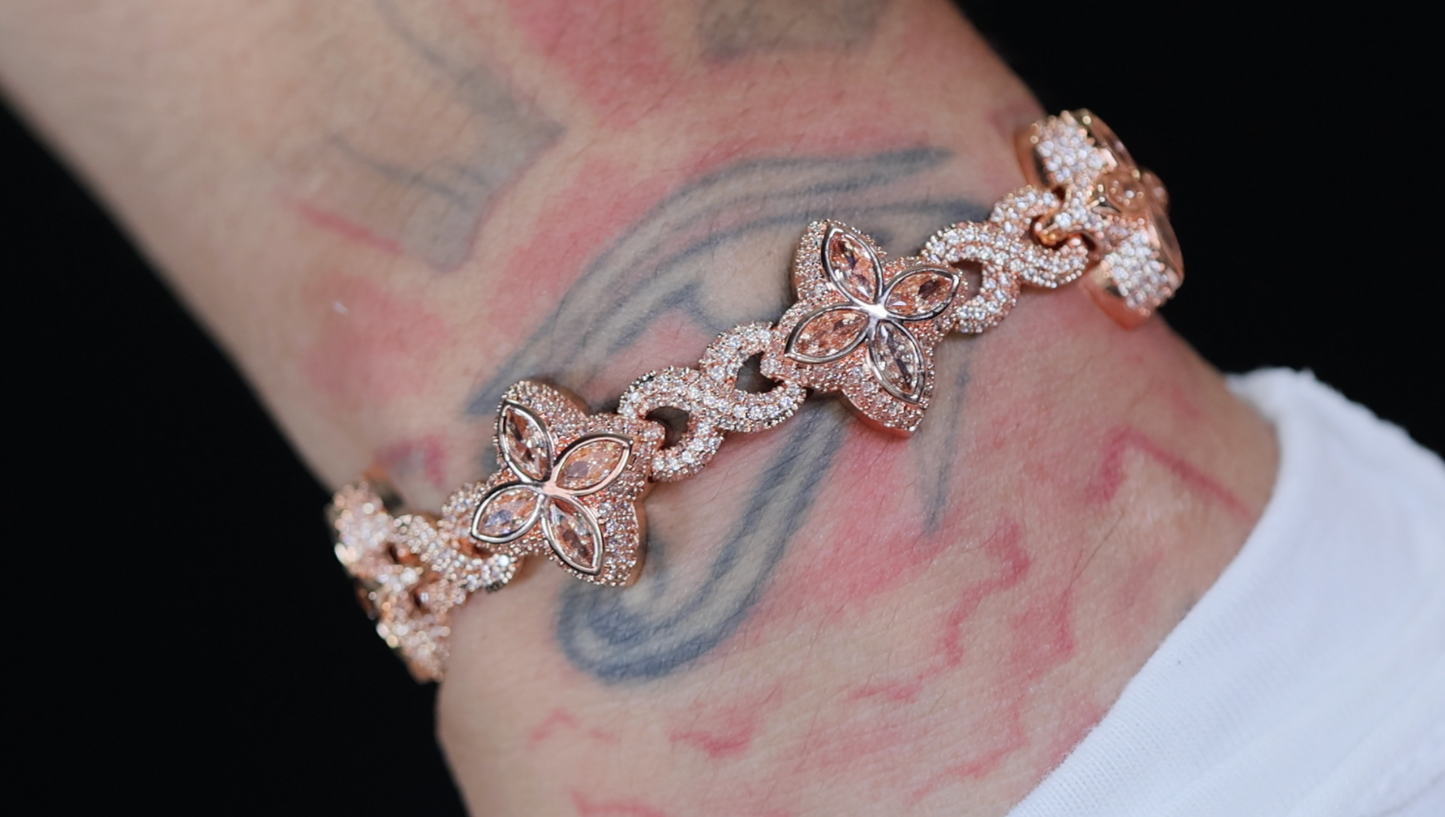 Rose Gold Clover Diamond Bracelet
