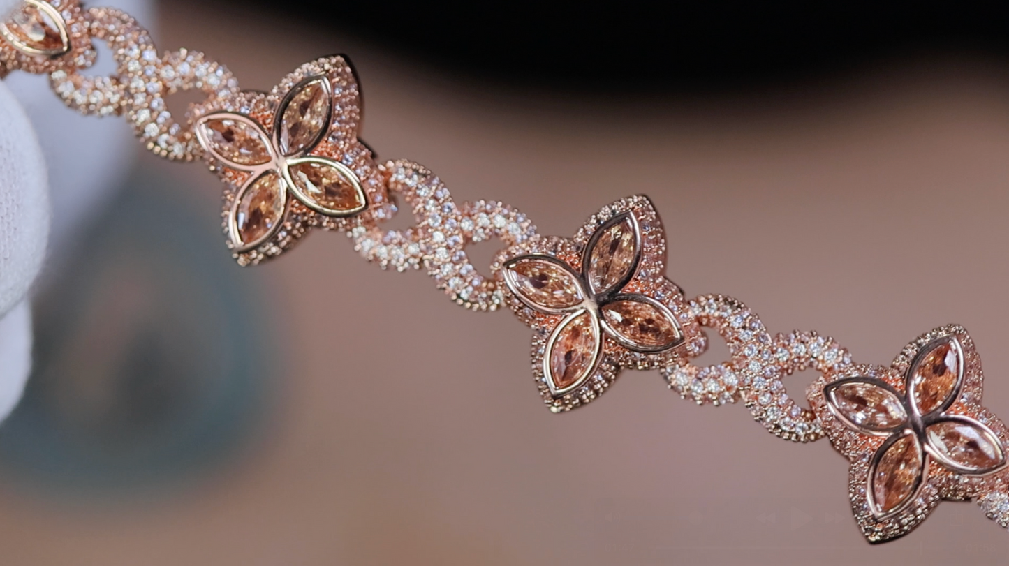 Rose Gold Infinity Link Cross Bracelet