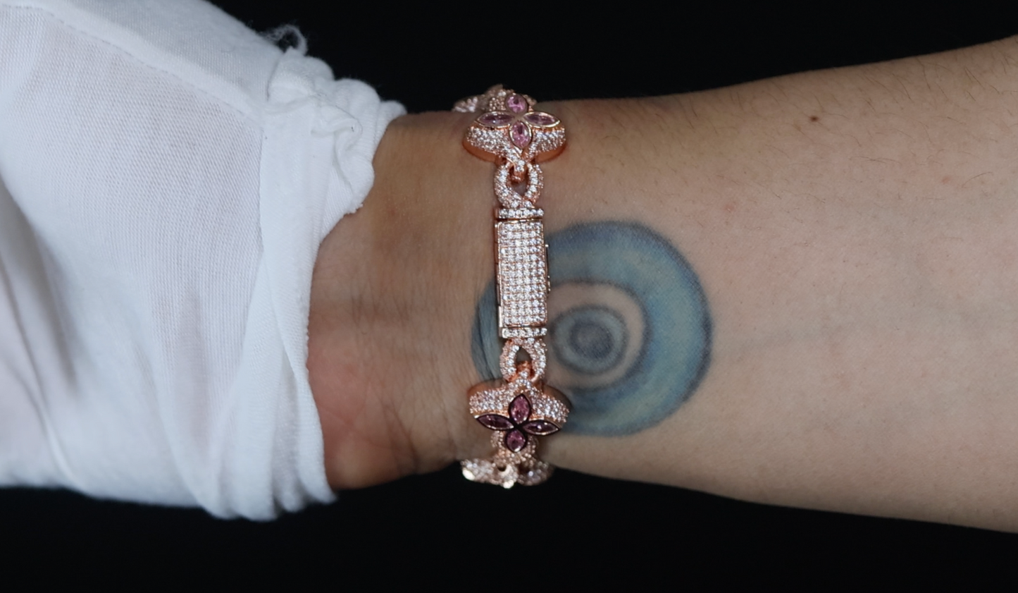 Rose Gold Diamond Clover Bracelet