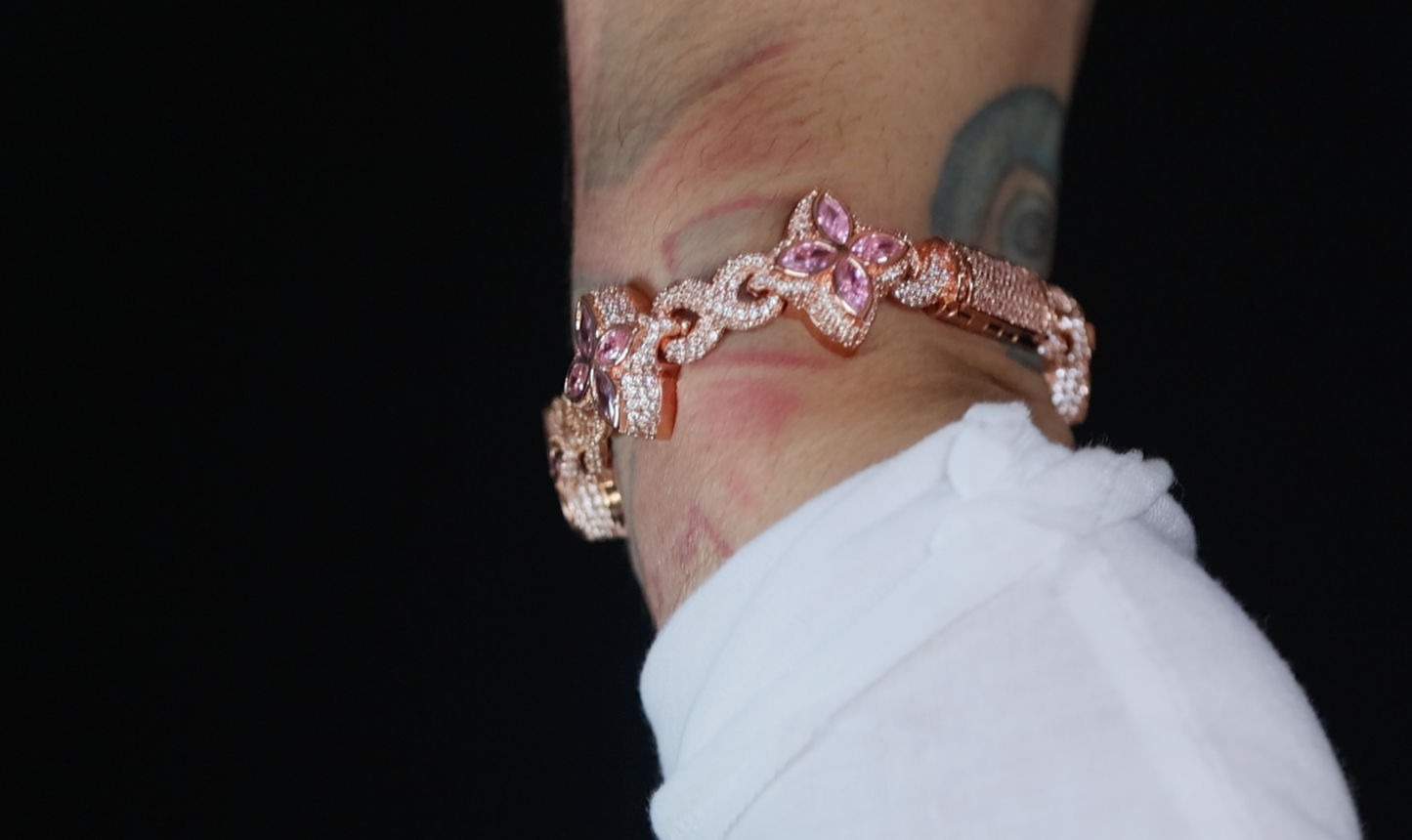 Rose Gold Diamond Clover Bracelet