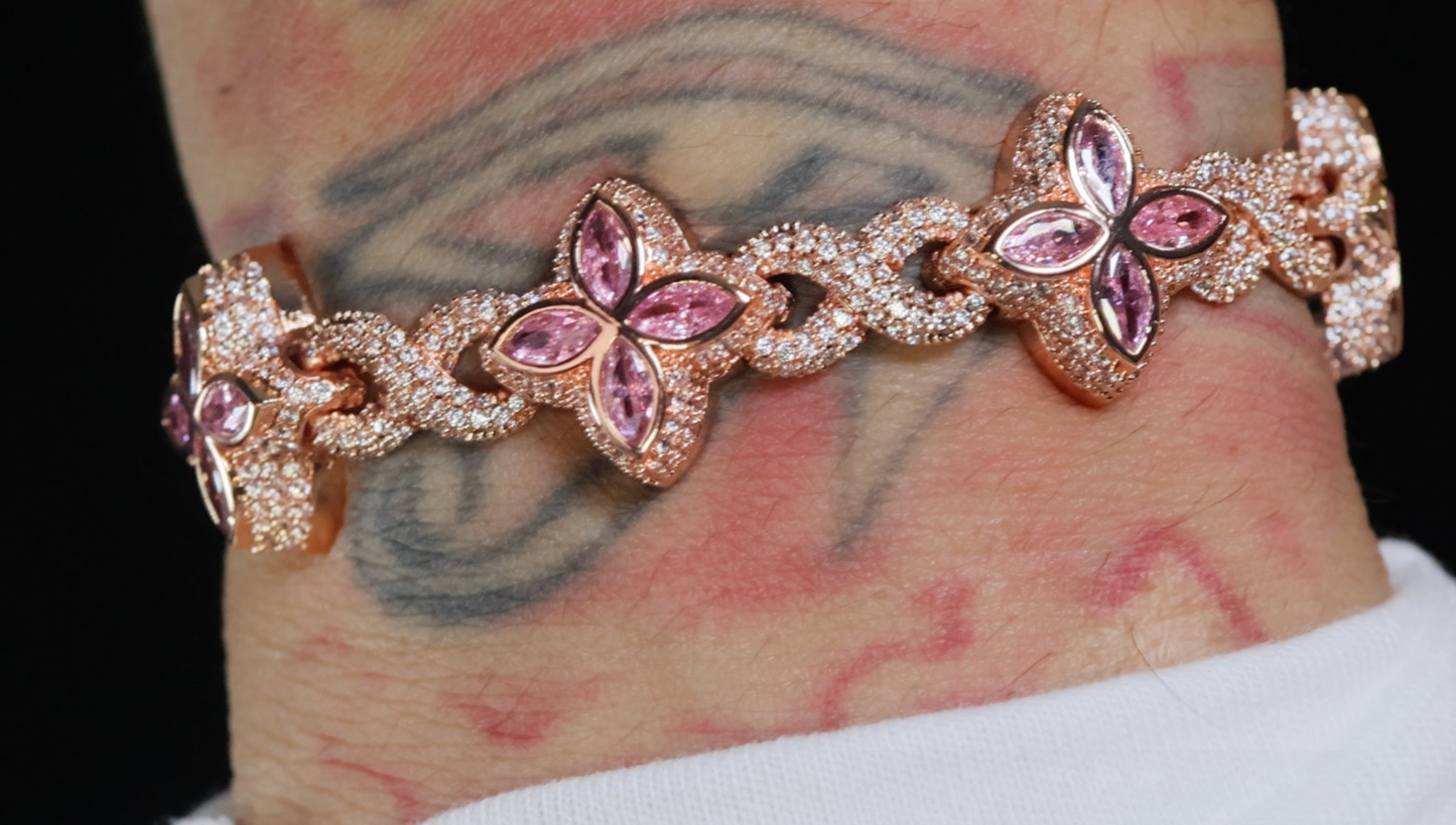 Rose Gold Diamond Clover Bracelet