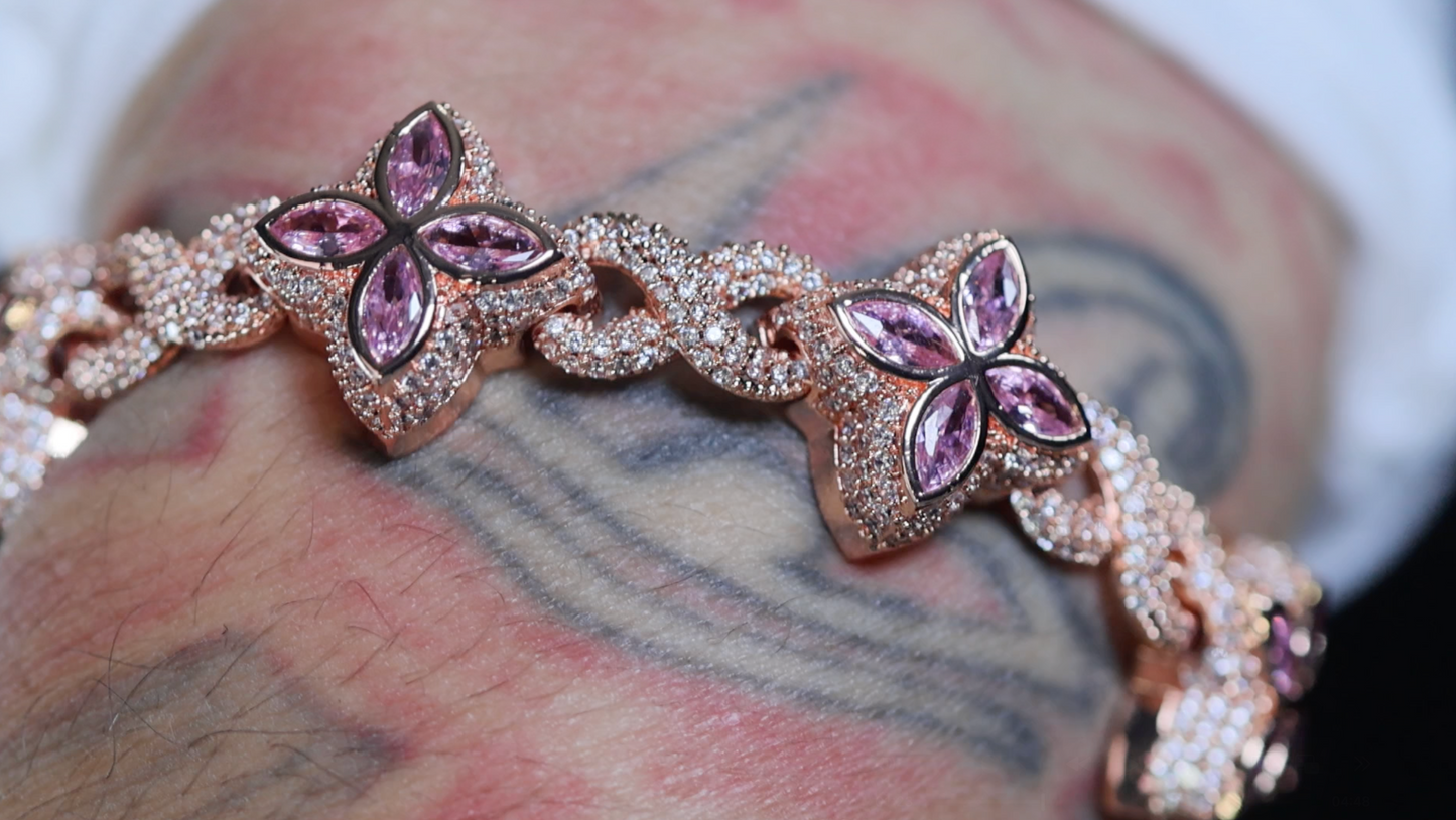Rose Gold Diamond Clover Bracelet
