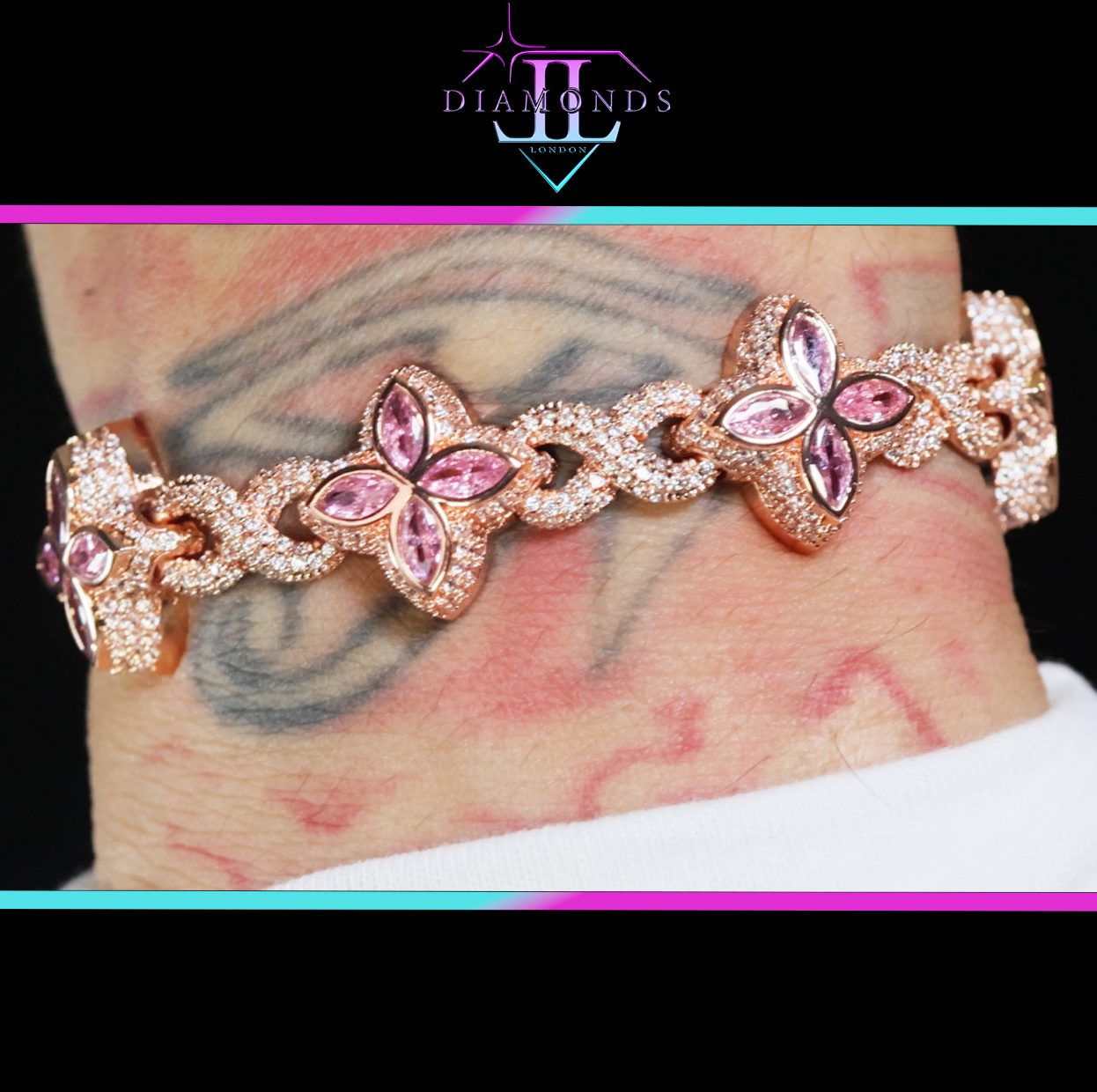 Rose Gold Diamond Clover Bracelet