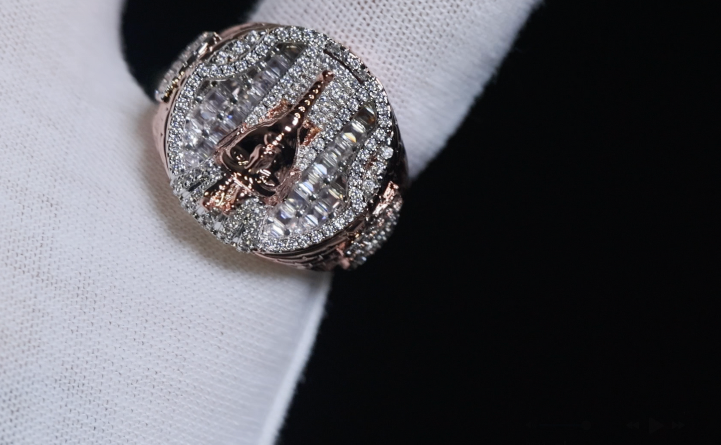 Rose Gold Hip Hop Ring