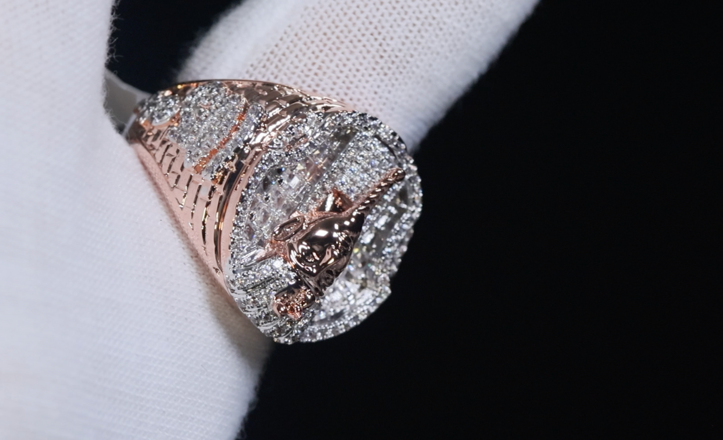 Rose Gold Hip Hop Ring