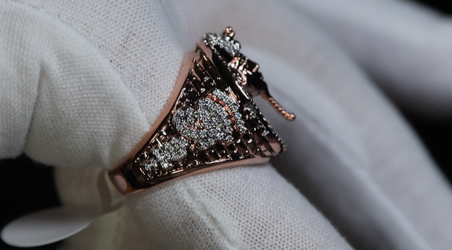 Rose Gold Hip Hop Ring