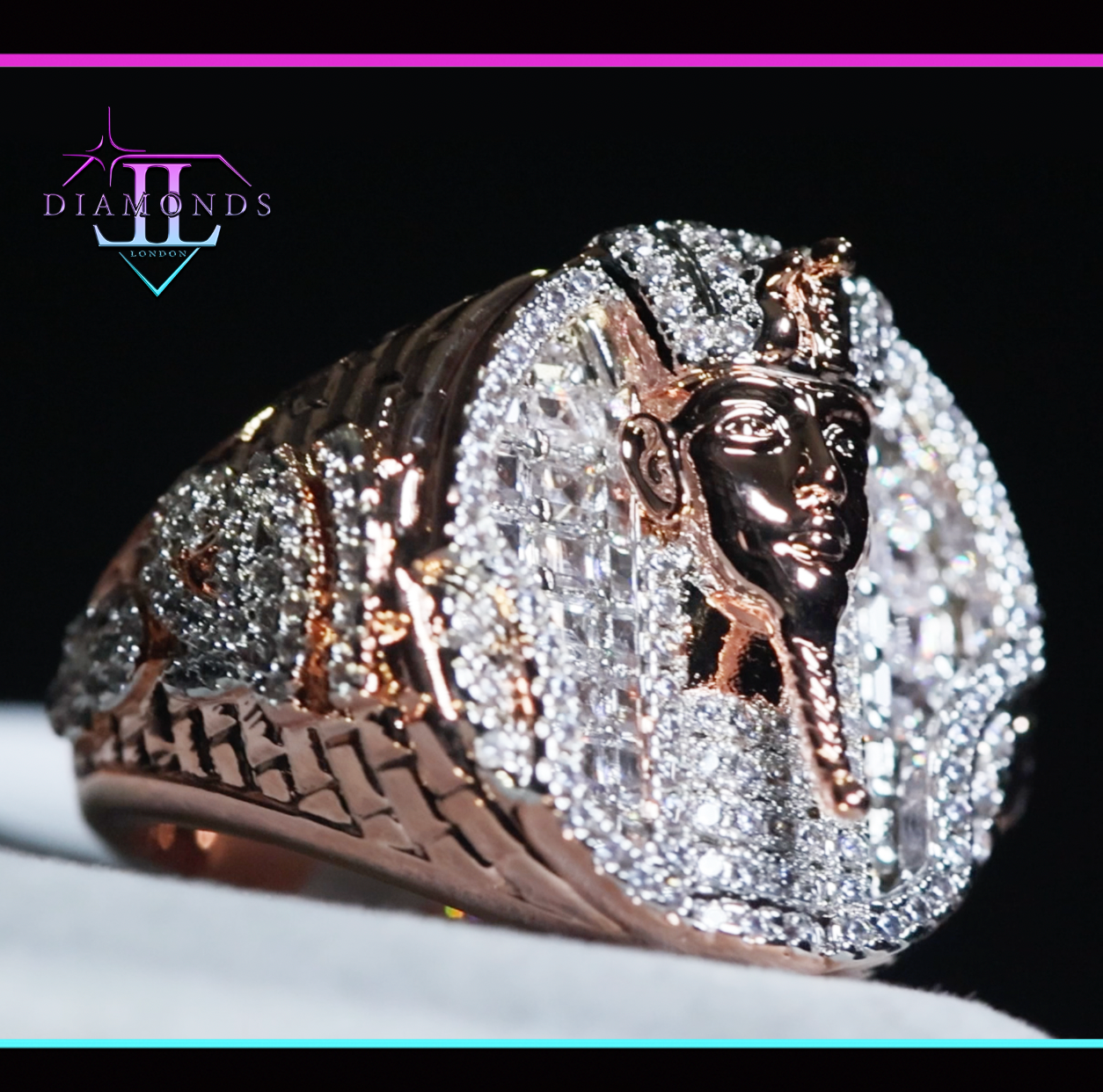 Rose Gold Pharaoh Diamond Ring