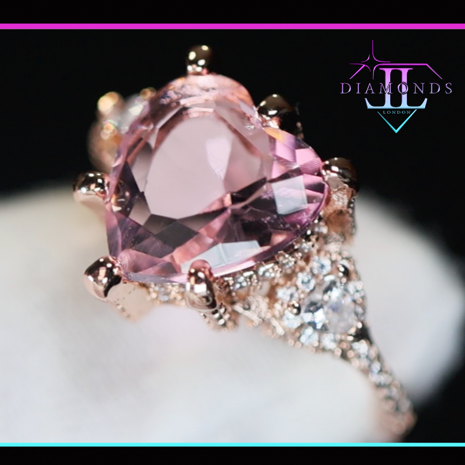 Rose Gold Diamond Heart Ring