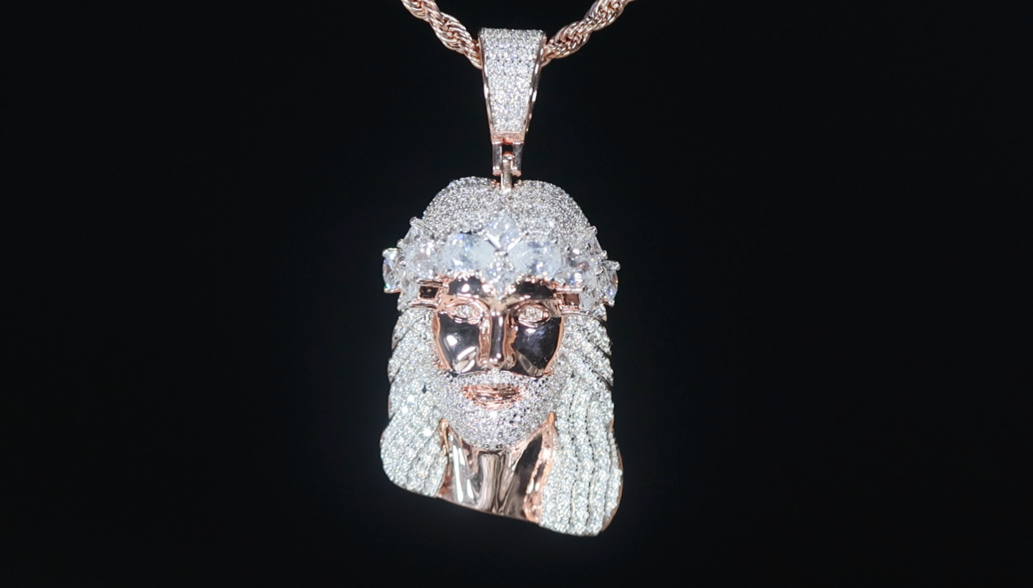 Rose Gold Jesus Pendant