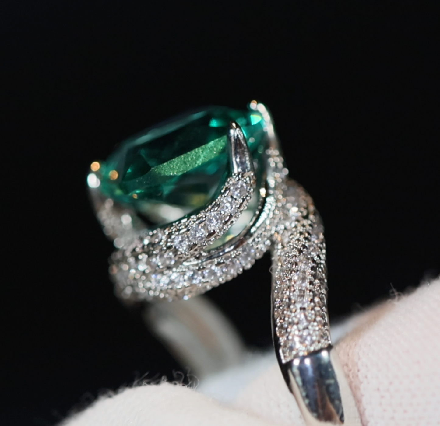 Green Diamond Ring