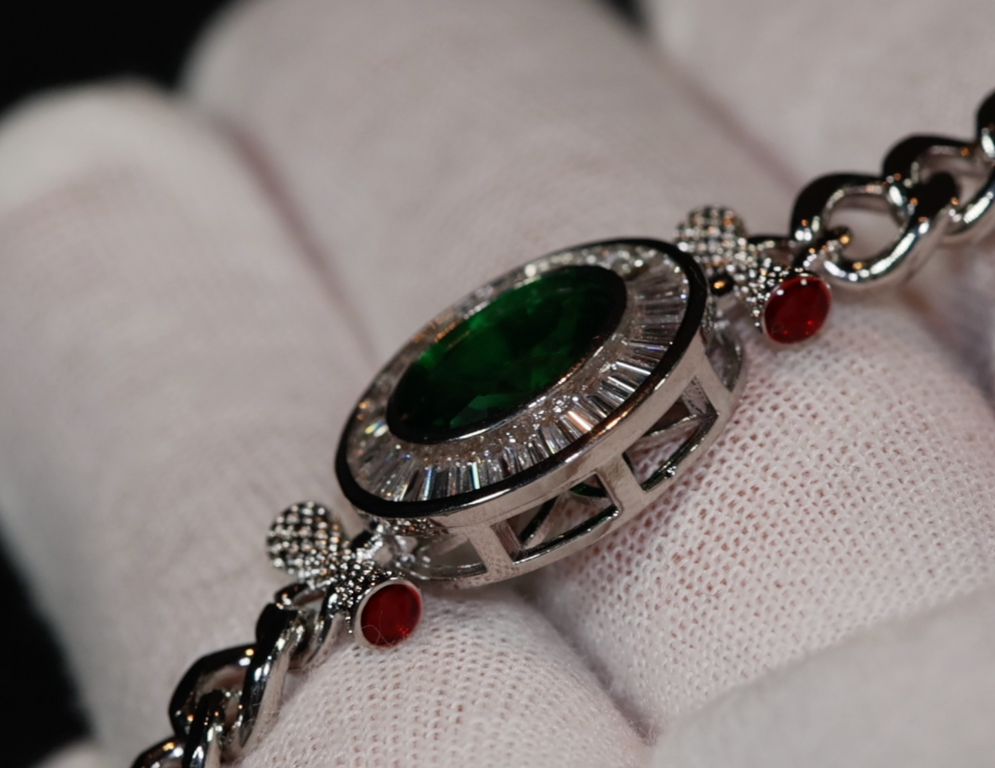 Womens Bracelet | Diamond Bracelet | Womens Diamond Bracelet | Green Gemstone Bracelet | Green Diamond Bracelet | Womens Silver Bracelets