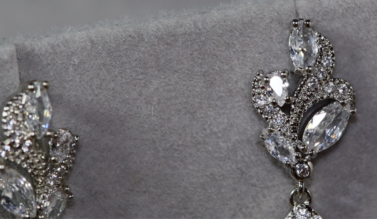Green Diamond Earrings | Emerald Green Earrings | Emerald Diamond Earrings | Teardrop Earrings