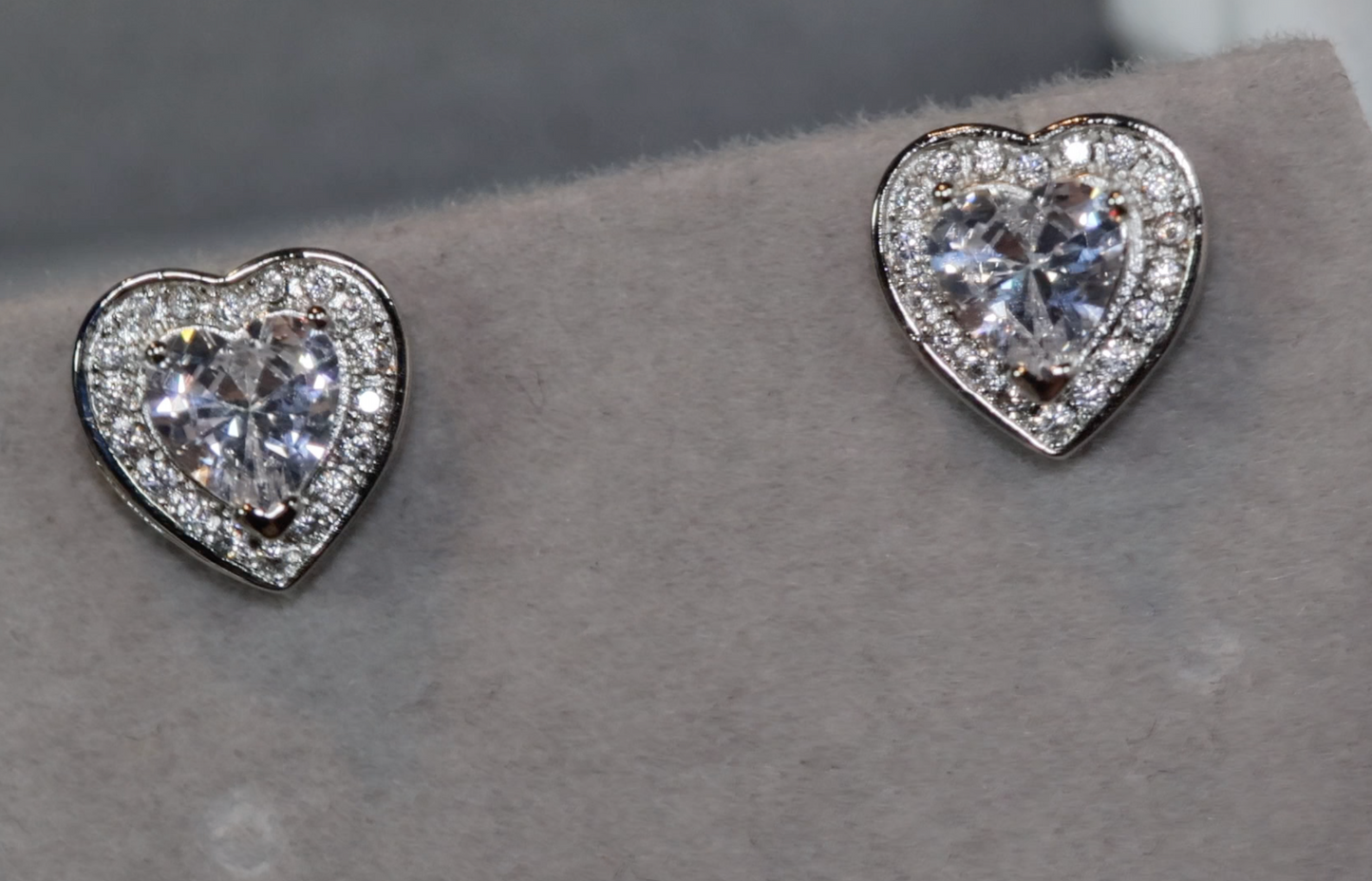 Diamond Heart Earrings | Womens Earrings | Heart Diamond Ear Studs | Ear Studs