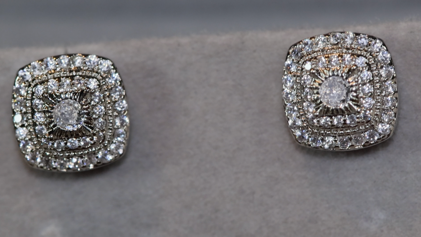 Mens Iced out ear studs | Womens Iced out ear studs | Hip Hop Stud Earrings | Mens Diamond Ear Studs