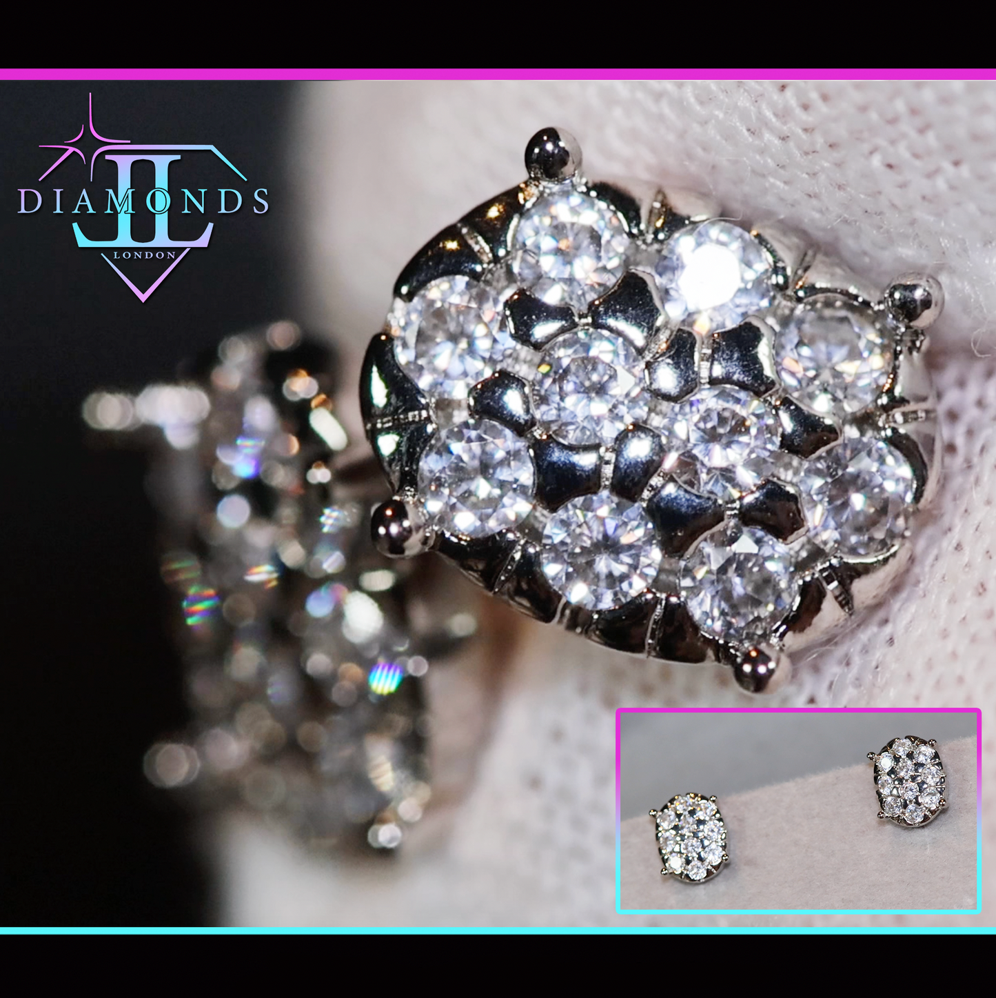 Womens Diamond Ear Studs