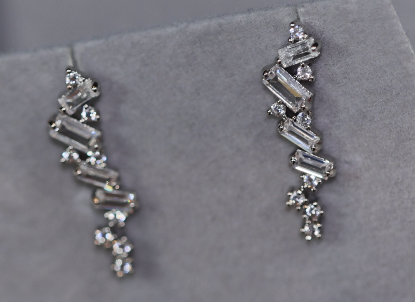 Diamond Baguette Earrings | Baguette Ear Studs | Womens Earrings | Womens Diamond Ear Studs | Baguette Earrings | Cuff Earrings | Ear Studs