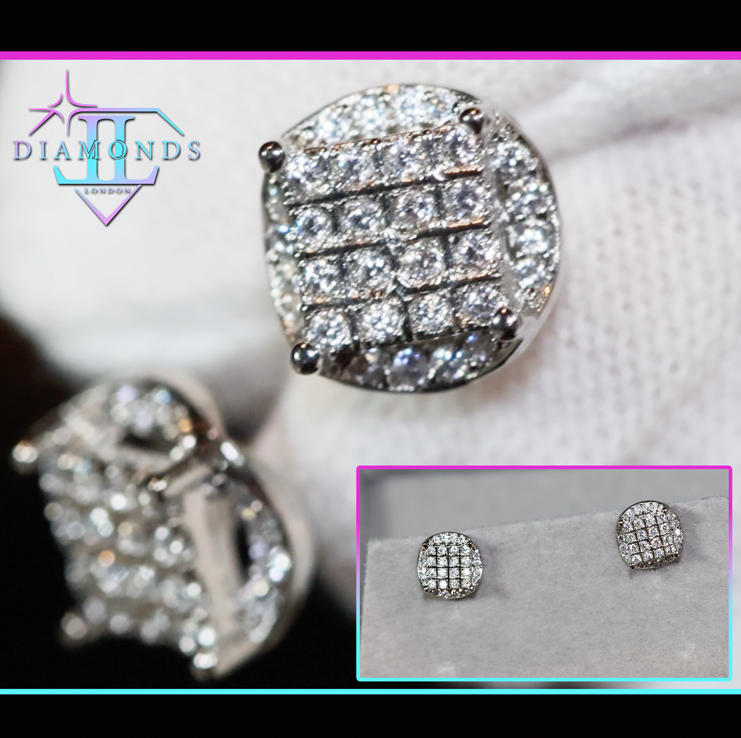 Womens Diamond Ear Studs | Mens Diamond Ear Studs | Ear Studs | Iced Out Ear Studs