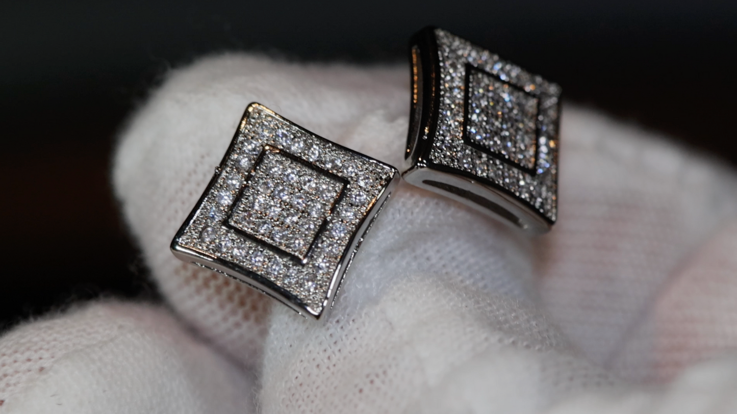 Ear Studs | Iced Out Ear Studs | Hip Hop Earrings | Hip Hop Ear Studs