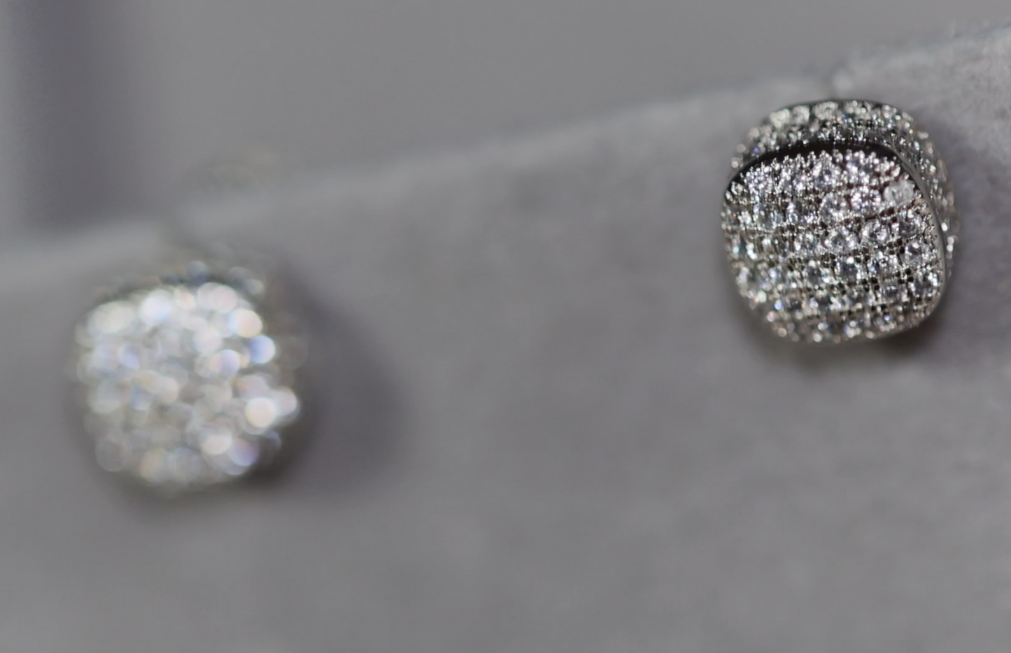 Cube diamond ear studs | Mens diamond ear studs | Womens diamond ear studs