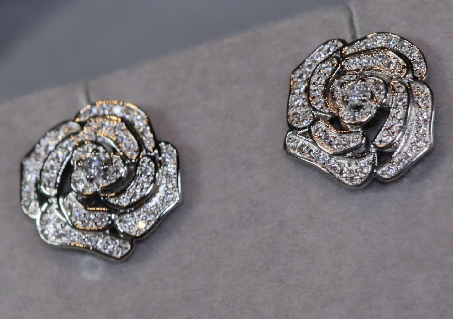 Womens Diamond Ear Studs | Diamond Flower Ear Studs
