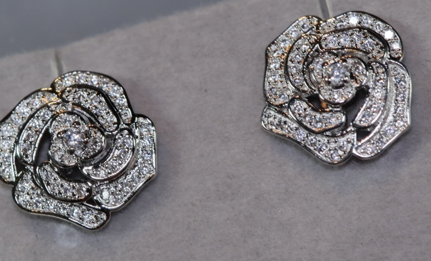 Womens Diamond Ear Studs | Diamond Flower Ear Studs