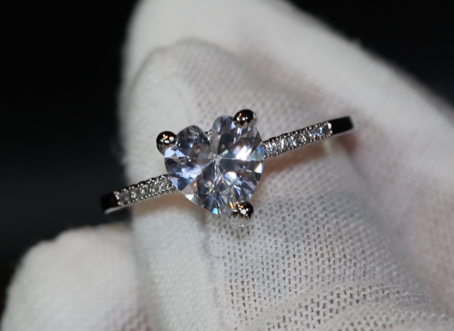 Heart Ring | Diamond Heart Ring | Heart Ring with Diamonds | Engagement Ring