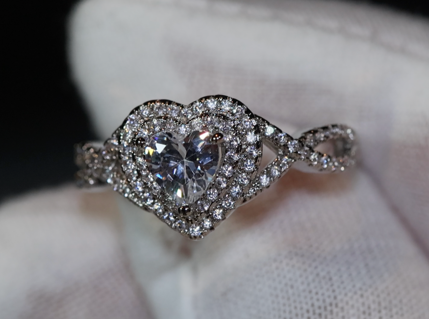 Hheart Ring | Womens Iced Out Ring | Engagement Ring | Heart Shape Ring | ring for girlfriend | love ring