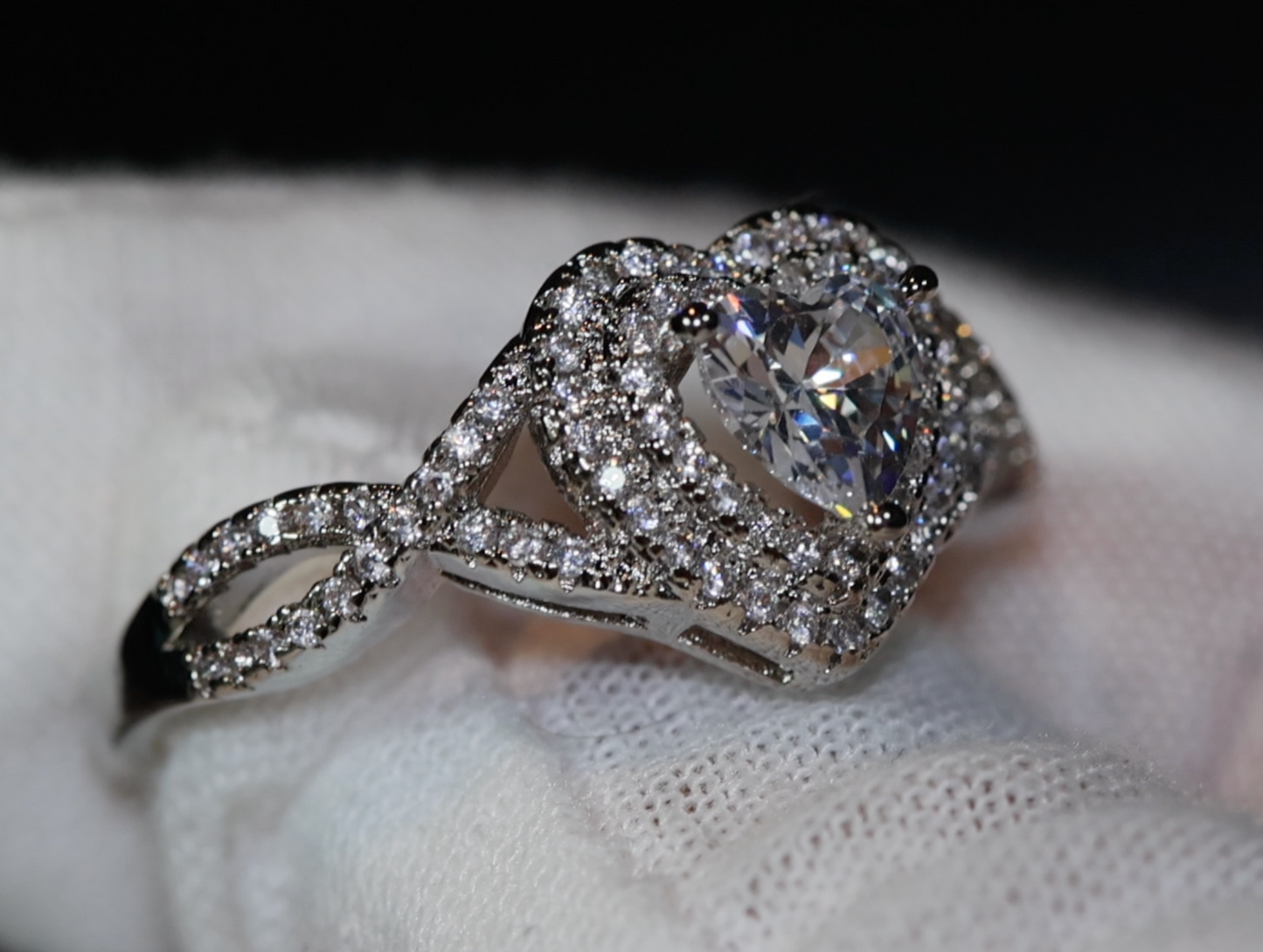 Hheart Ring | Womens Iced Out Ring | Engagement Ring | Heart Shape Ring | ring for girlfriend | love ring