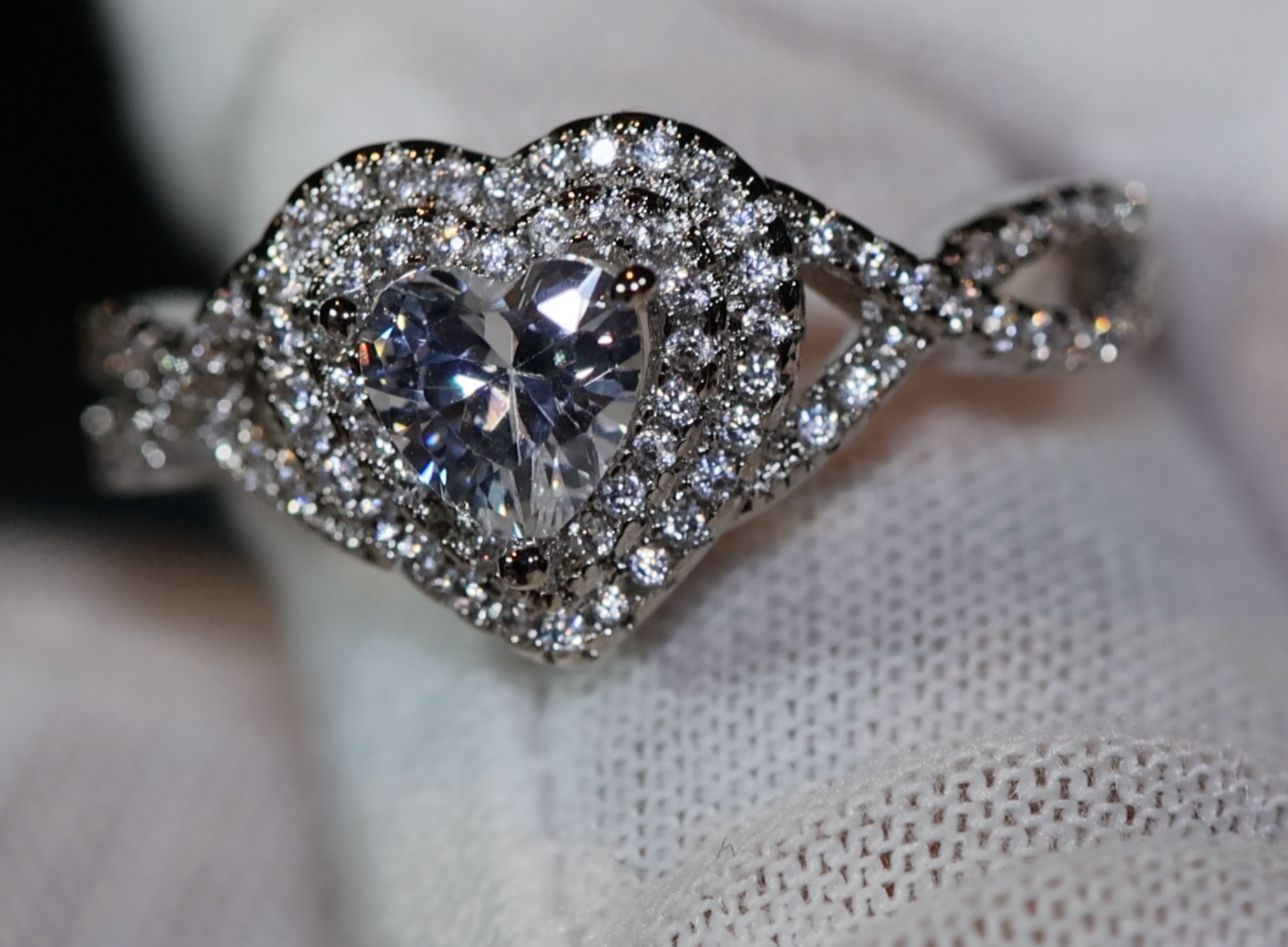 Hheart Ring | Womens Iced Out Ring | Engagement Ring | Heart Shape Ring | ring for girlfriend | love ring