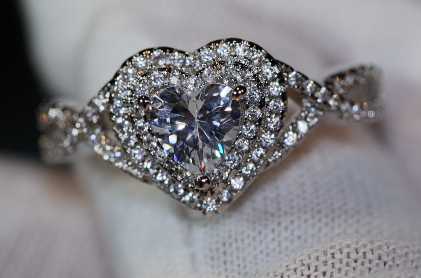 Hheart Ring | Womens Iced Out Ring | Engagement Ring | Heart Shape Ring | ring for girlfriend | love ring