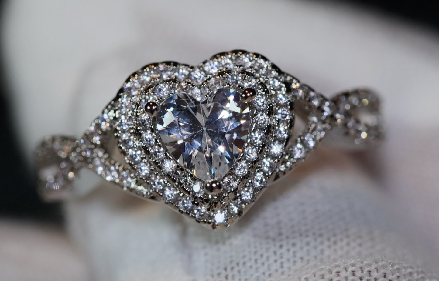 Hheart Ring | Womens Iced Out Ring | Engagement Ring | Heart Shape Ring | ring for girlfriend | love ring