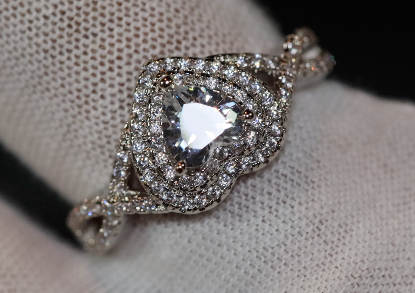 Hheart Ring | Womens Iced Out Ring | Engagement Ring | Heart Shape Ring | ring for girlfriend | love ring