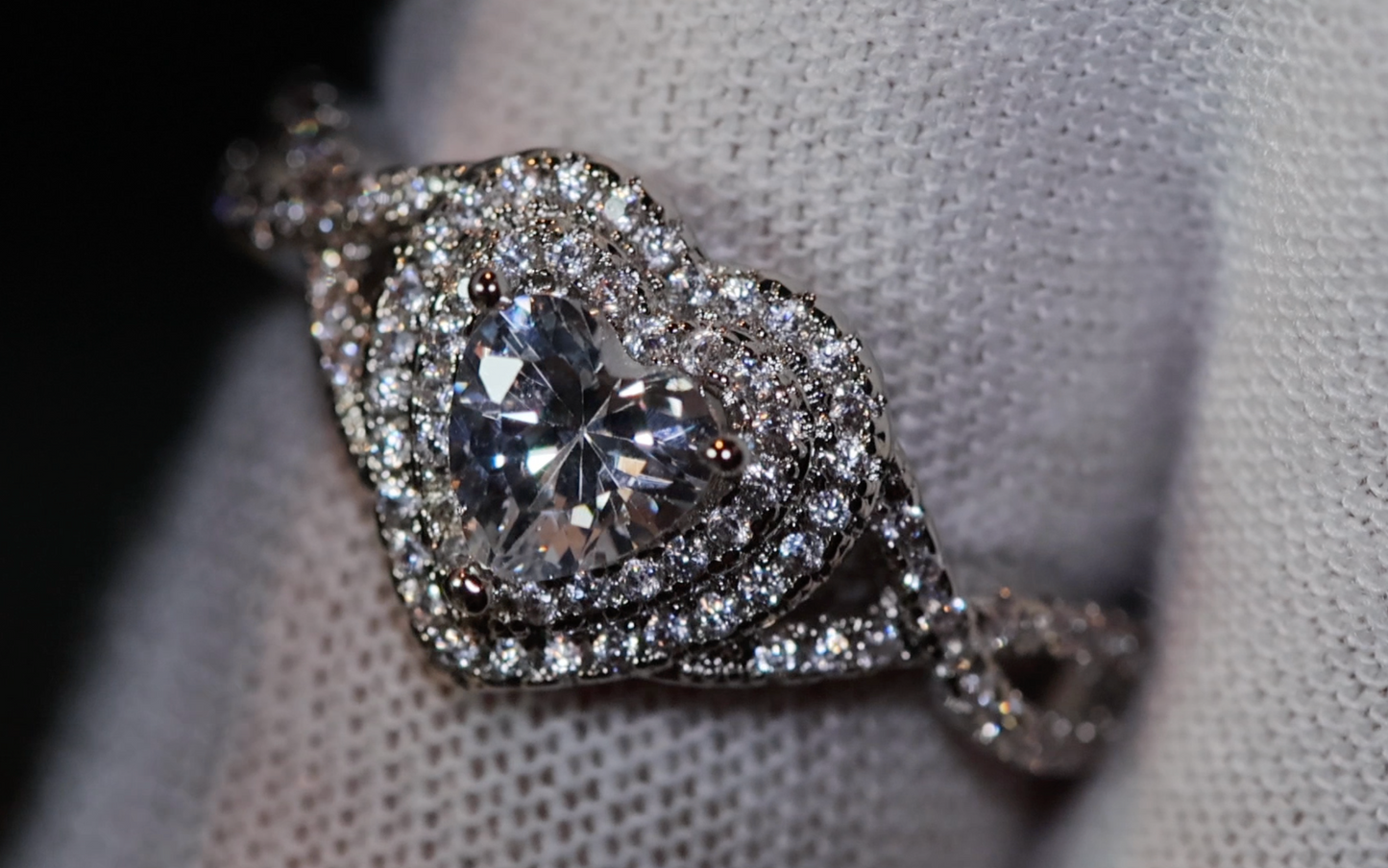 Hheart Ring | Womens Iced Out Ring | Engagement Ring | Heart Shape Ring | ring for girlfriend | love ring