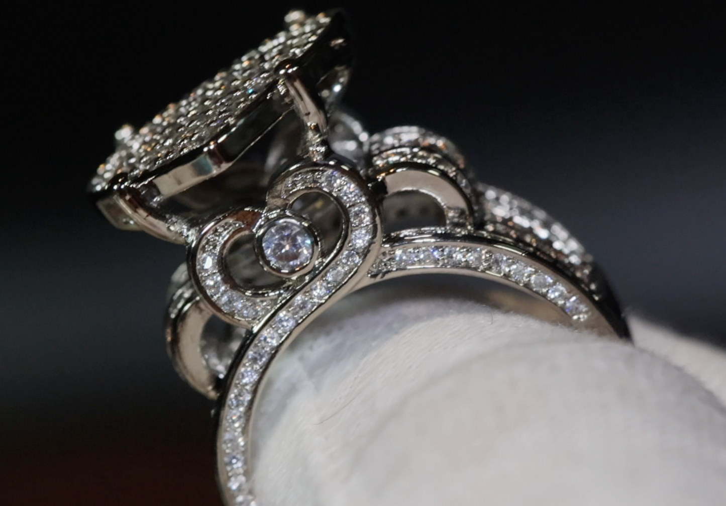 Diamond Heart Ring | Heart Shaped Ring | Big Diamond Heart Ring