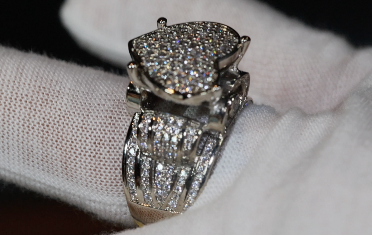 Diamond Heart Ring | Heart Shaped Ring | Big Diamond Heart Ring