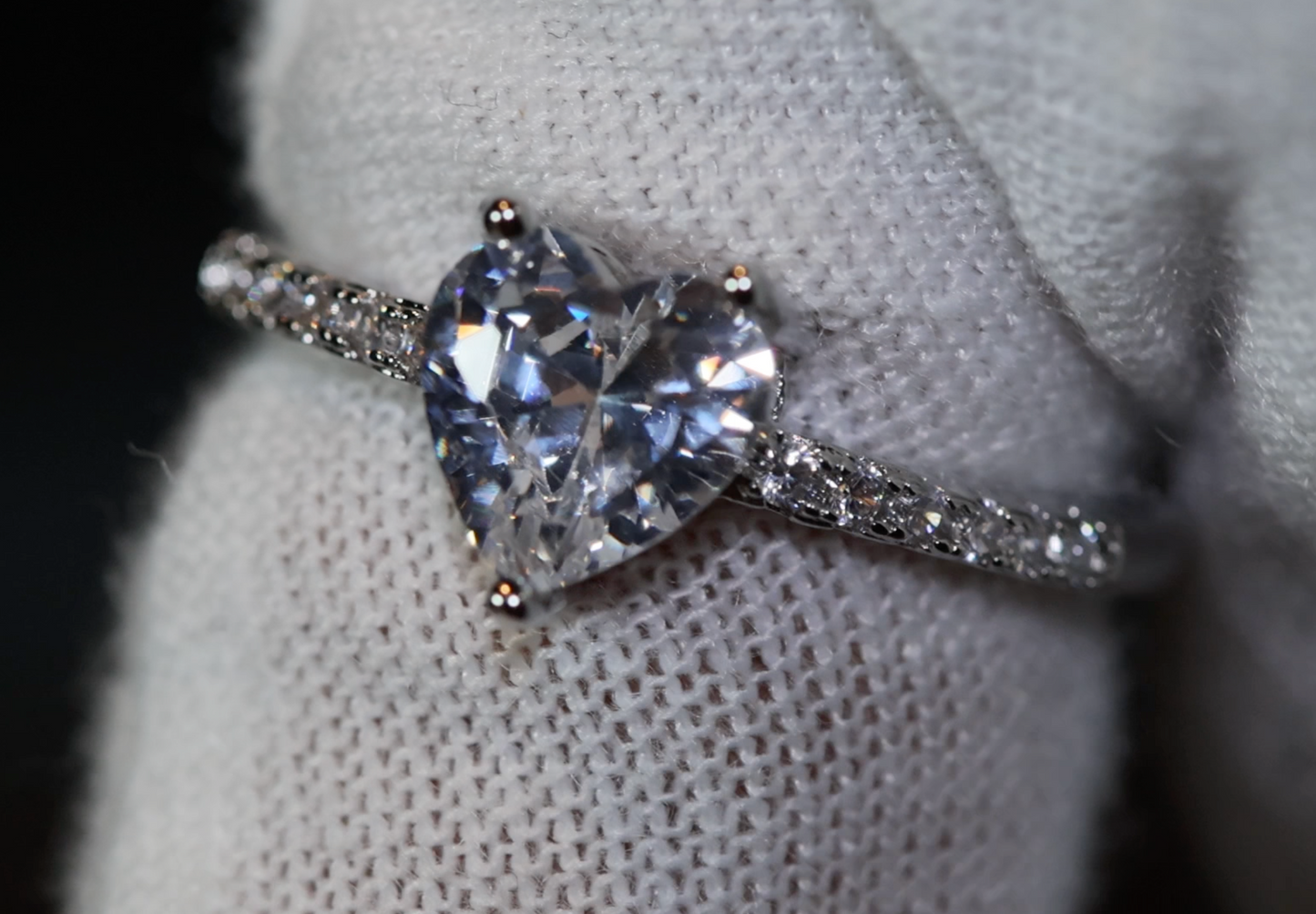 Heart Ring | Diamond Heart Ring | Heart Ring with Diamonds | Engagement Ring