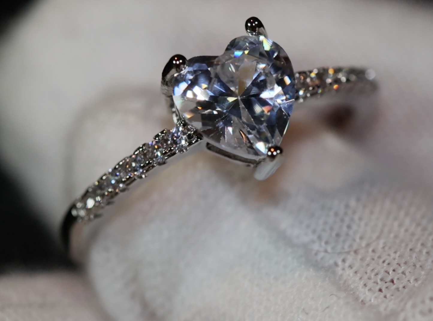 Heart Ring | Diamond Heart Ring | Heart Ring with Diamonds | Engagement Ring