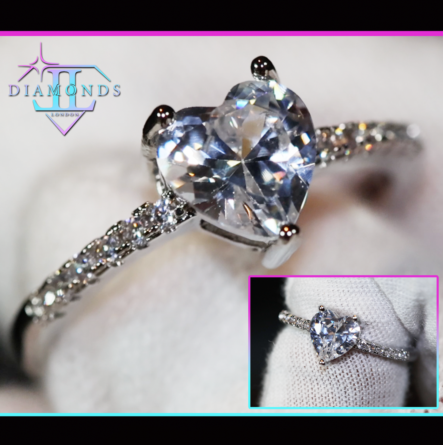 Heart Ring | Diamond Heart Ring | Heart Ring with Diamonds | Engagement Ring