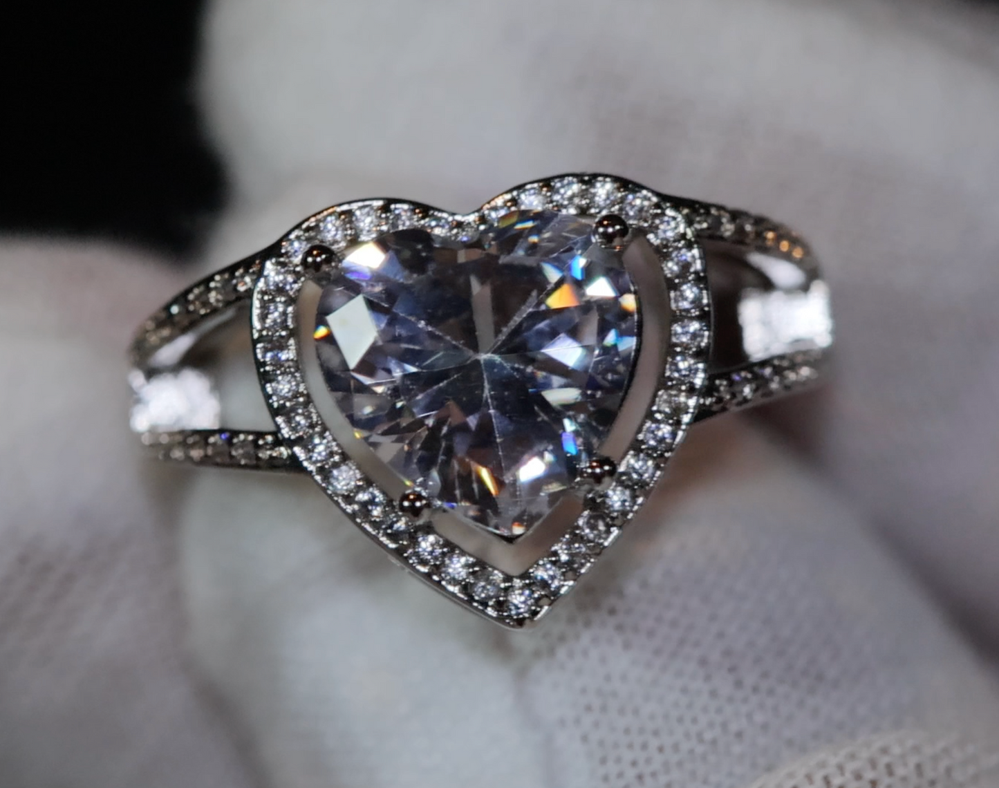 Diamond heart ring | love ring | heart shaped ring