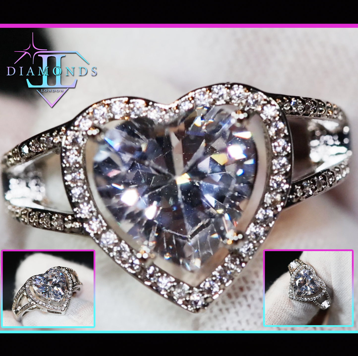 Diamond heart ring