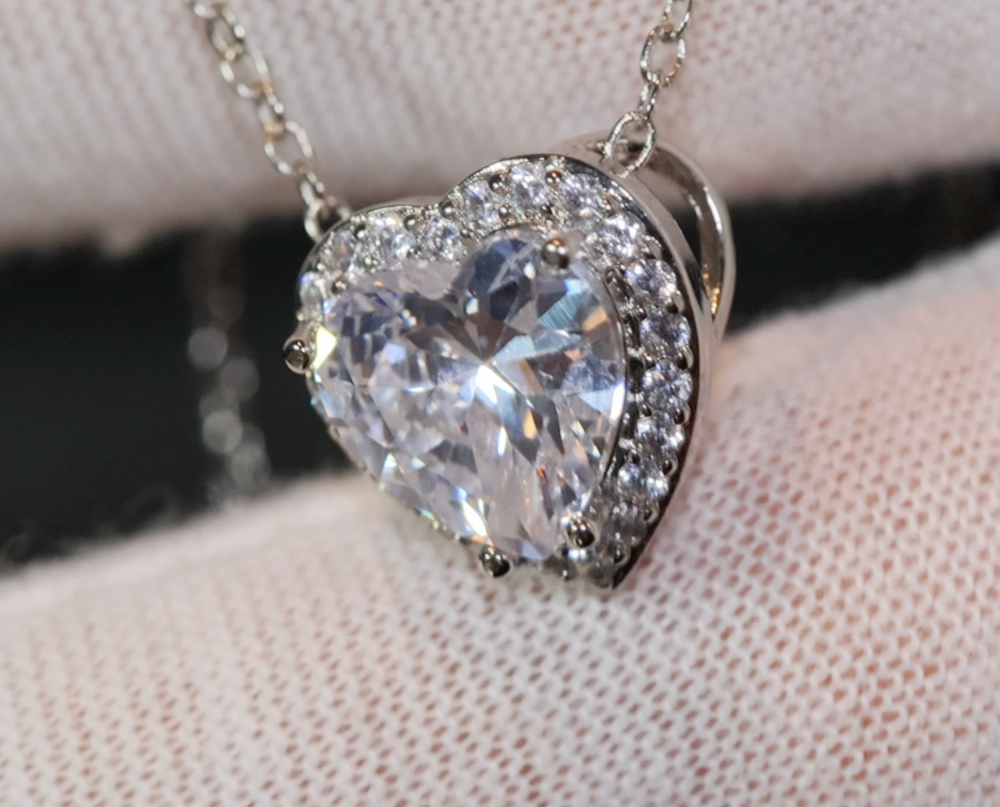 Diamond Heart Necklace | Womens Diamond Necklace | Heart Necklace with Diamonds | Heart Pendant