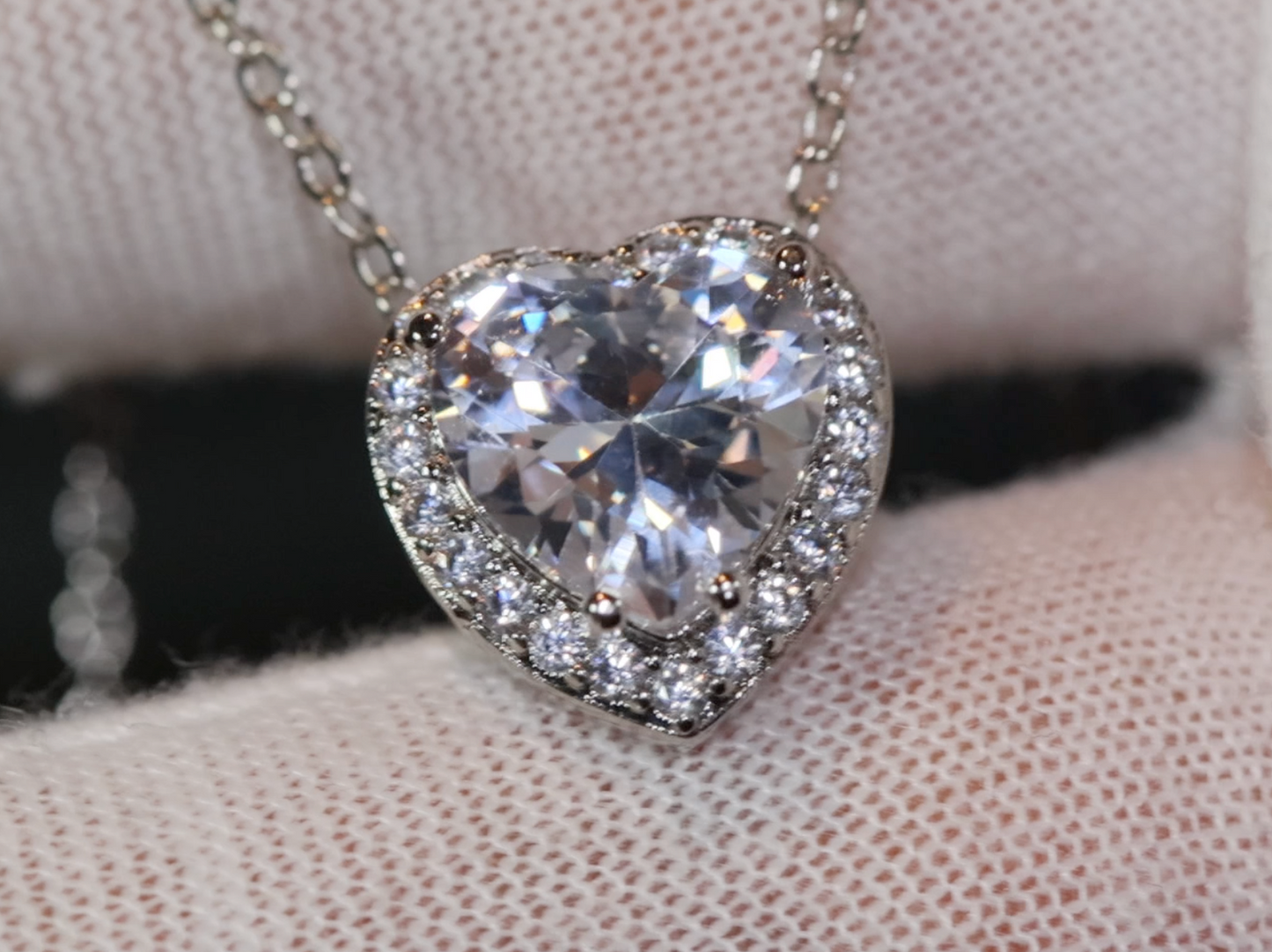 Diamond Heart Necklace | Womens Diamond Necklace | Heart Necklace with Diamonds | Heart Pendant