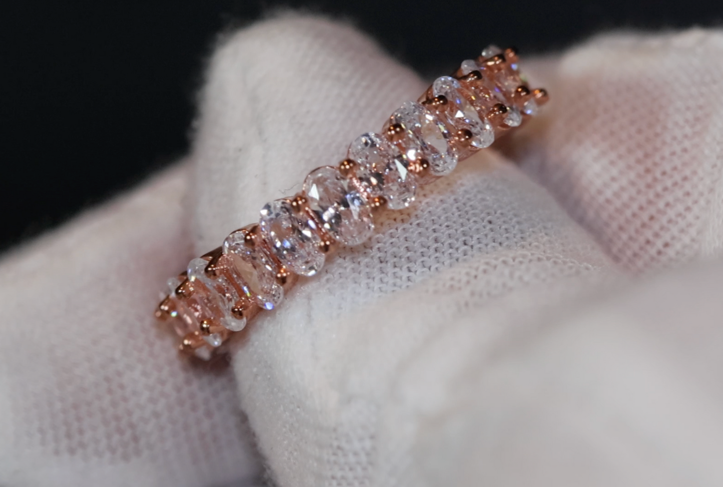 Womens Rose Gold Ring | Diamond Rose Gold Ring | Rose Gold Eternity Ring
