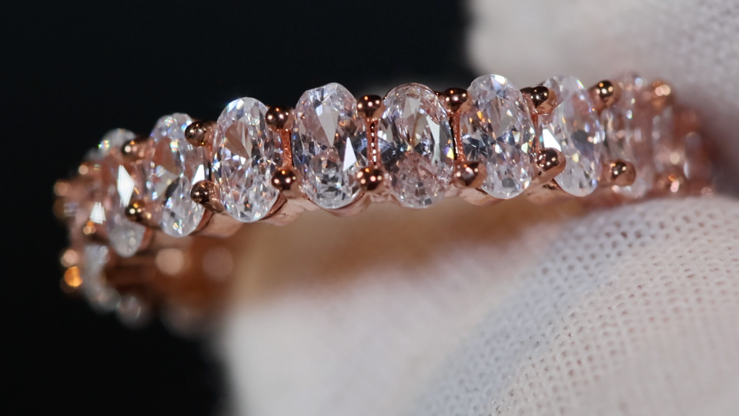 Womens Rose Gold Ring | Diamond Rose Gold Ring | Rose Gold Eternity Ring