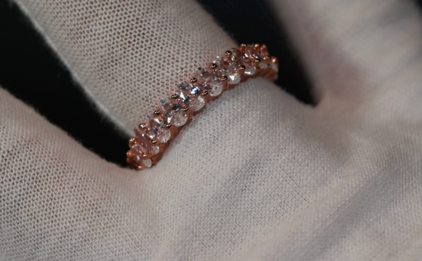 Womens Rose Gold Ring | Diamond Rose Gold Ring | Rose Gold Eternity Ring