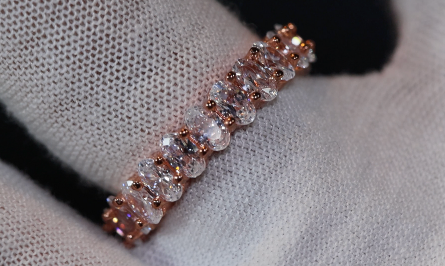 Womens Rose Gold Ring | Diamond Rose Gold Ring | Rose Gold Eternity Ring