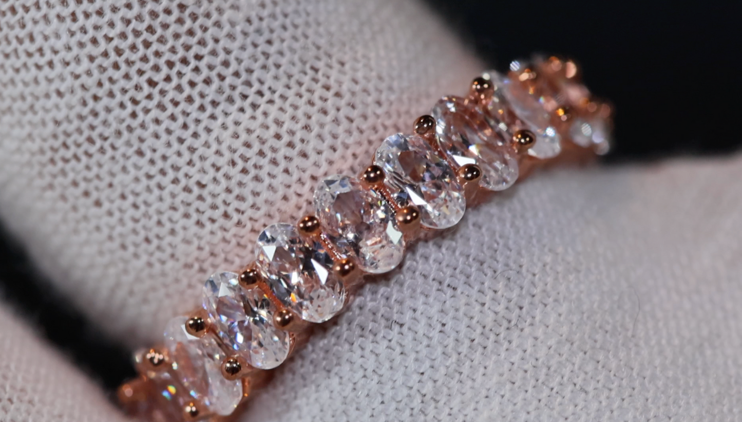 Womens Rose Gold Ring | Diamond Rose Gold Ring | Rose Gold Eternity Ring